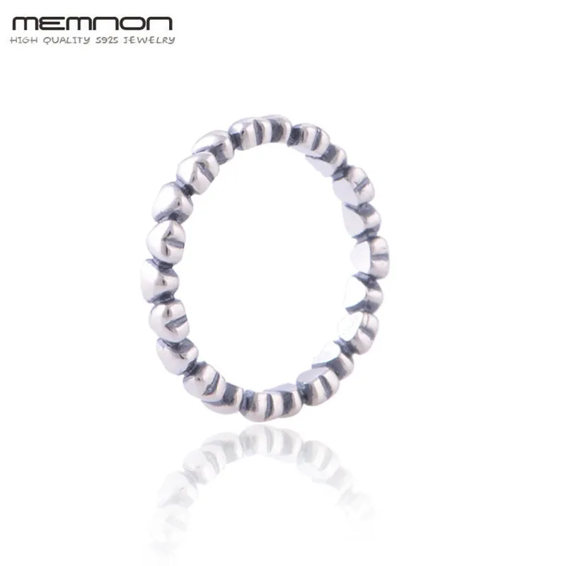 

Memnon Vintage Heart To Heart rings silver 925 jewelry hearts Ring 925 Sterling Silver Rings for women anillo fashion Jewelry