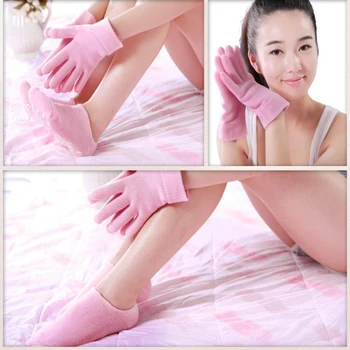 

2pairs/lot Feet Care SPA Pedicure Socks & gloves Moisturizing Masks silicone Socks For Pedicure Skin Massager Baby foot Beauty