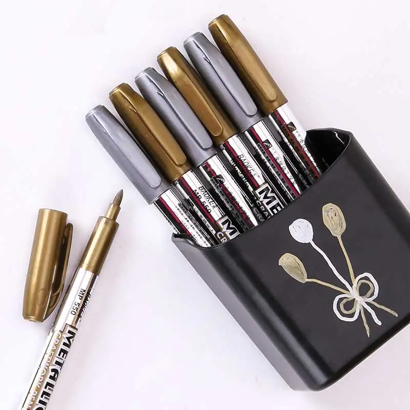 Gold Silver Color Paint Pen Metal Pen Technology Decoration Craftwork Crafts Art Painting Metalic Fabric Marker Pens Stationery Gold Silver Color Paint Pen Metal Pen Technology Decoration Craftwork Crafts Art Painting Metalic Fabric Marker Pens Stationery