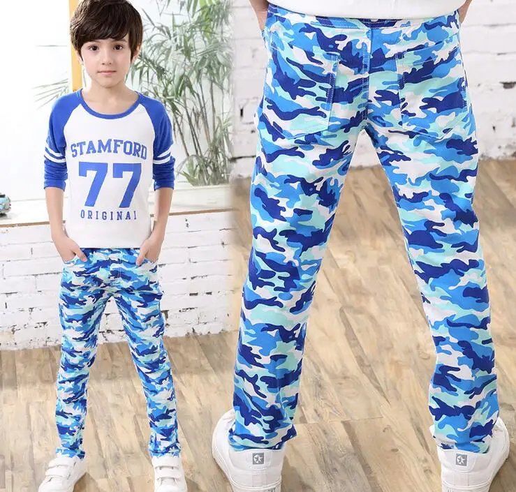 camouflage blue jeans