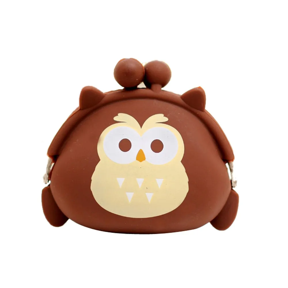 

Money Bag Women Owl Silicone Jelly Wallet Change Bag Key Pouch Coin Purse Porte Feuille Homme #BL5