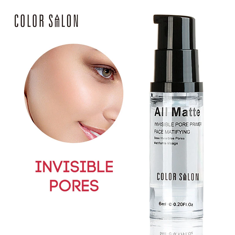 

Color Salon 6ml Sample Invisible Pores Oil Control Smoothen skin Helps makeup Stay Put Primer protect your skin from Cosmetic