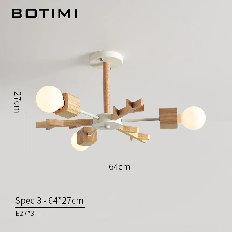 BOTIMI новое поступление светодиодный люстра деревянные люстры для гостиной деревянные обеденные светильники современные потолочные люстры освещение