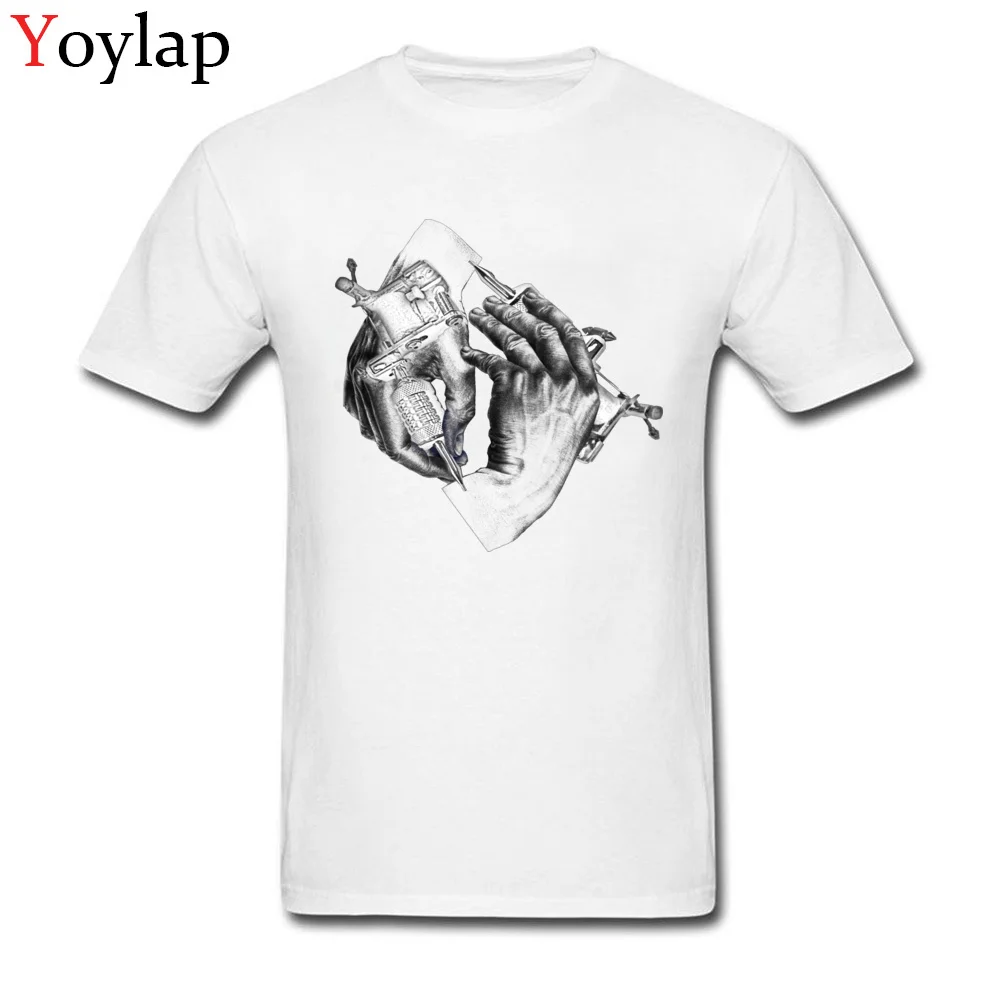 

Newest Design Escher Tattoo Men T Shirt Unique Customized Pattern Tops Breathable Cotton Fabric Tees