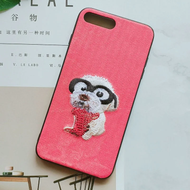 Рисовать оригинальный симпатичный вышивка Тедди мопса pet Чехол для apple iPhone 6 6s