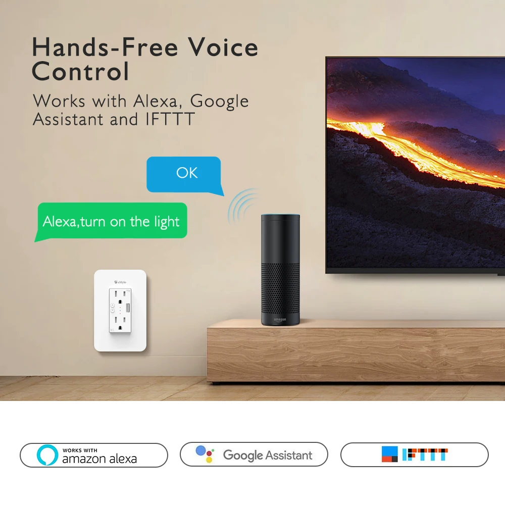 EMylo Wifi умный выключатель таймера с планкой голосовое управление защита от