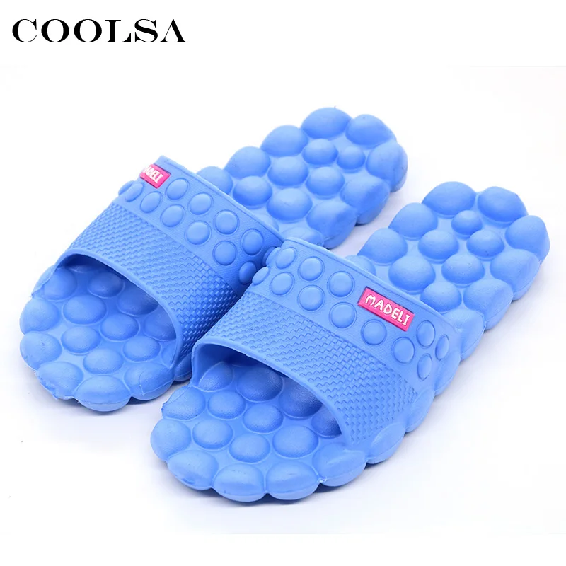 Coolsa новые летние женские пляжные сандалии домашние массажные тапочки с камнями