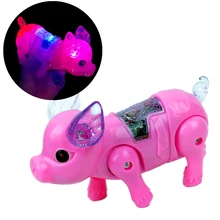 Hot Cute Electric Music Walking Pig Toys LED Light Glow Electronic Pets Lantern Toy Children Kids Baby Girl Boy Educational Toys