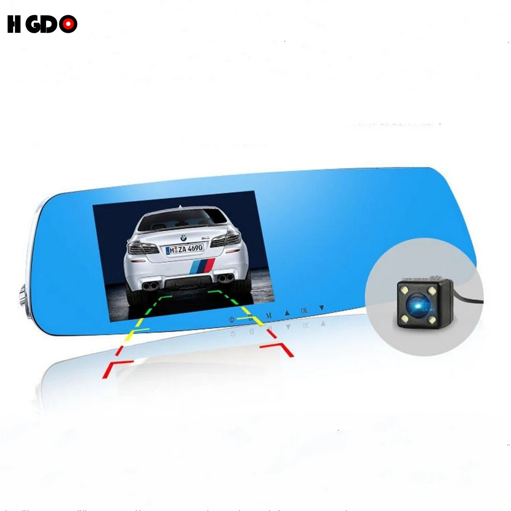 

Novatek 96655 car dvr mirror rearview camera video recorder Dual car camera full hd 1080p 5.0 inch vehicle dvr car black box