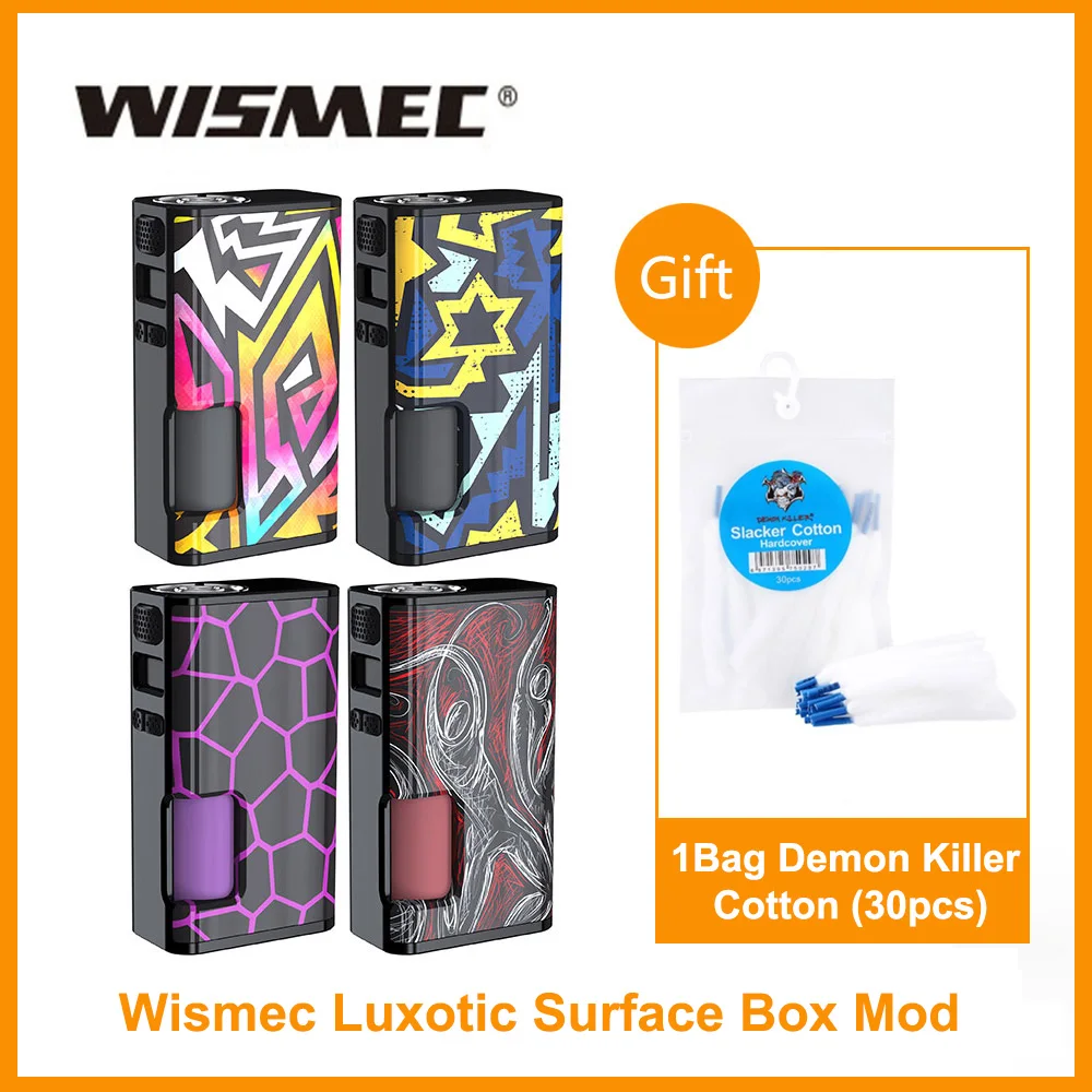 Pre-Sale Free Gift Cotton Original Wismec Luxotic Surface Box Mod 80W in 6.5ml Bottle Fits KESTREL Tank Vs Voopoo Drag 2 E-Cig