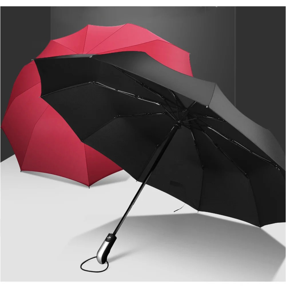 Красный женский сильный роскошный ветрозащитный дождевик ветрозащитный складной зонт-автомат для мужской зонт большой 10 к зонтик Z628