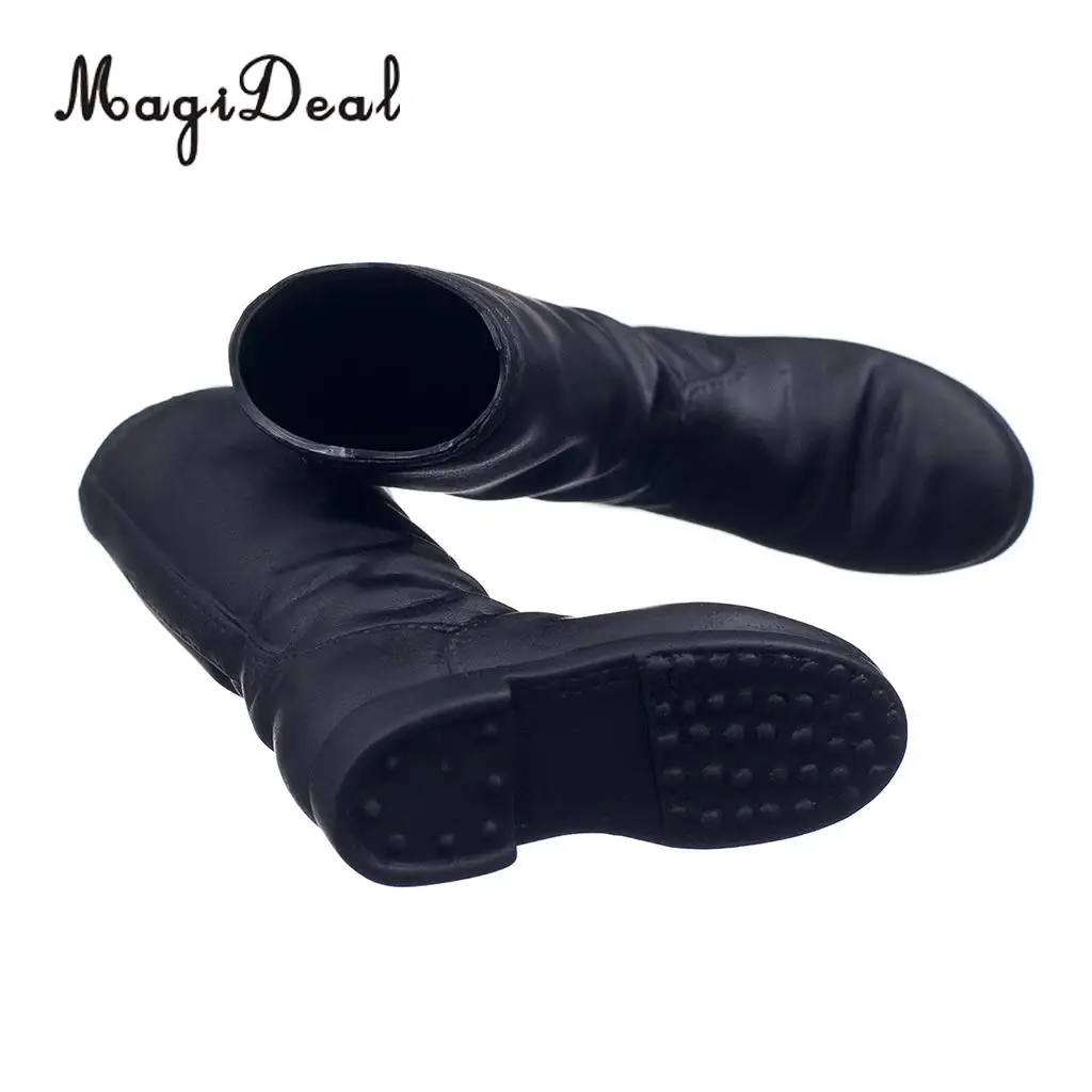 MagiDeal Hot Sale 1Pair 1/6 Scale Rubber Flat Long Boots Shoes For 12 Inch Female Figure Body Dolls Party Daily Wear Acce Gifts