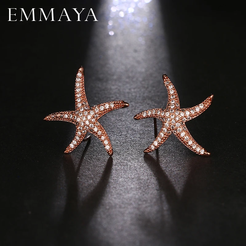 EMMAYA уникальный дизайн звезды симметричные серьги-гвоздики Высокое качество Морская звезда серьги для женщин Роскошные свадебные украшения