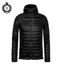 COUTUDI 2018 ultraligero chaqueta de invierno hombres sólida globo negro primavera chaqueta masculina con capucha chaquetas y abrigo calidad Parka Hombre