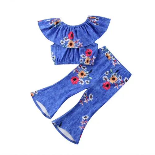 Yekaty Little Gils Clothing Set Kids Soft Cewneck Long