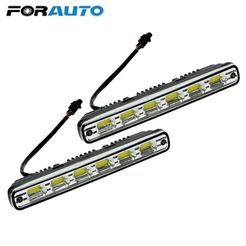 

FORAUTO 6leds 2Pcs DRL Daytime Running Light Headlights Head Lamp Car-styling DC 12V 7W White LED COB Car Lights Fog Lamps