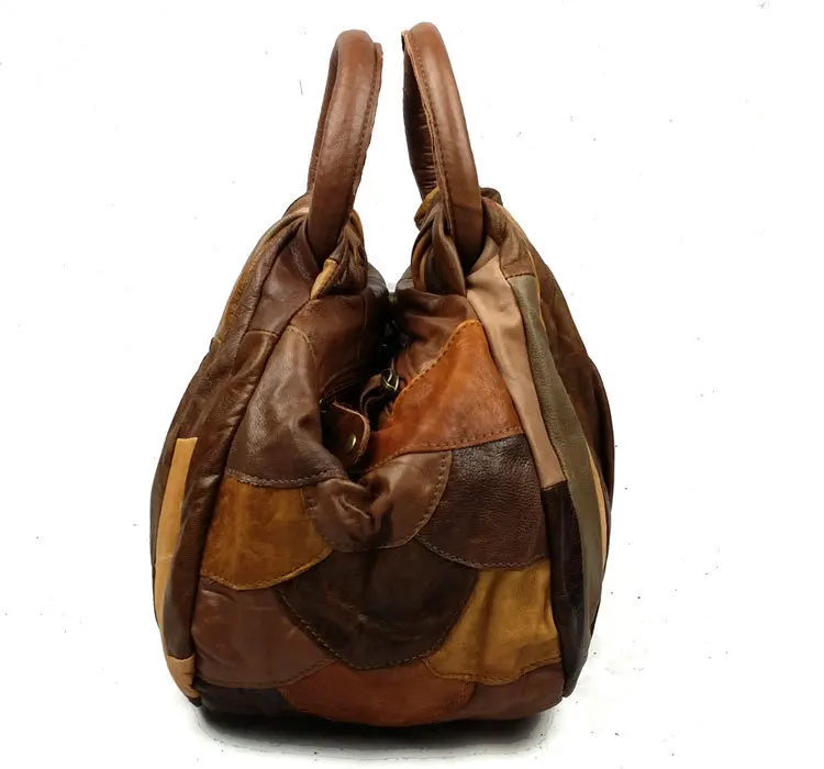 Роскошные Винтаж женские кожаные сумки Теплые лоскутное ведро сумка женская сумка на плечо