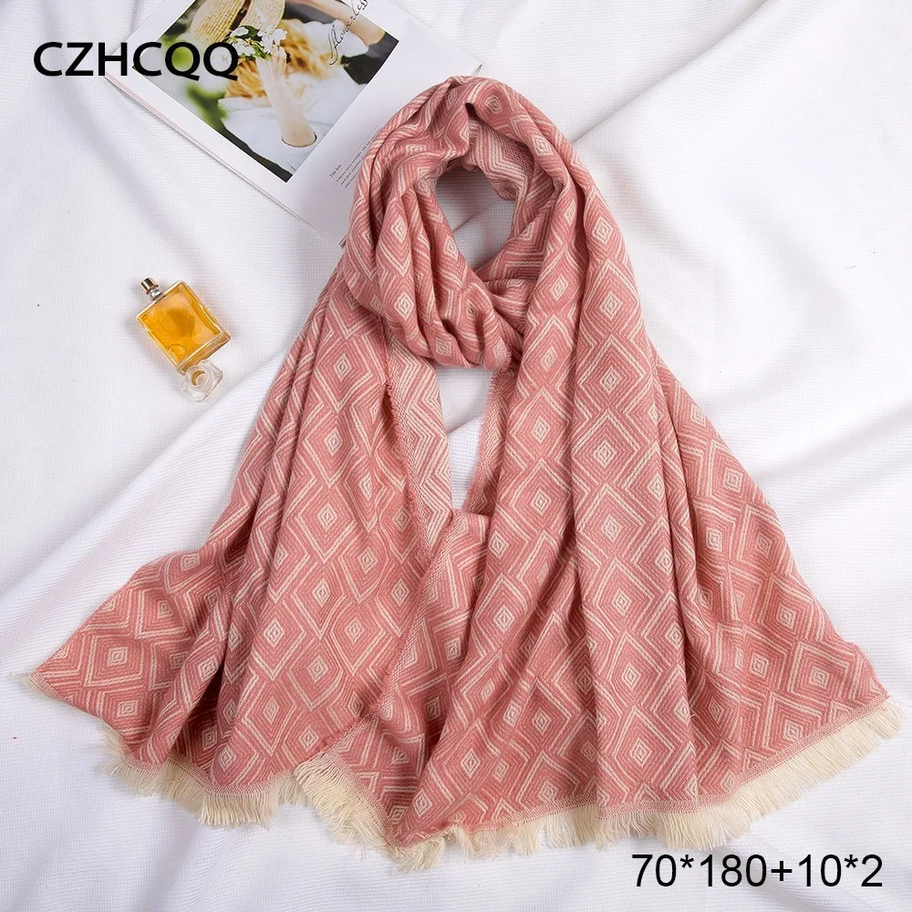 

Winter 100% Wool Scarf Women Viscose Hijab Stole Foulard Femme Long Pashmina Cashmere Shawl Cotton Women Scarf 2019