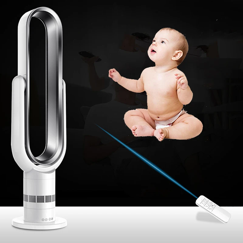 

Bladeless Fan with Remote Control Timer Ultra-quiet Electric Fan Air Cooler Table Fan for Office Home Vertical Standing Blower