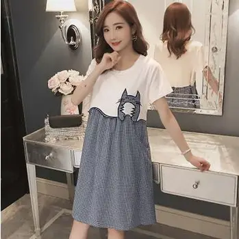 Fashion Maternity Clothing Dresses 2020 Summer Loose Short-sleeved Pregnancy Dress Breastfeeding Clothes for Pregnant Women pregnancy dress maternity dresses clothes for pregnant women dress summer fashion striped dresses mother woman clothing