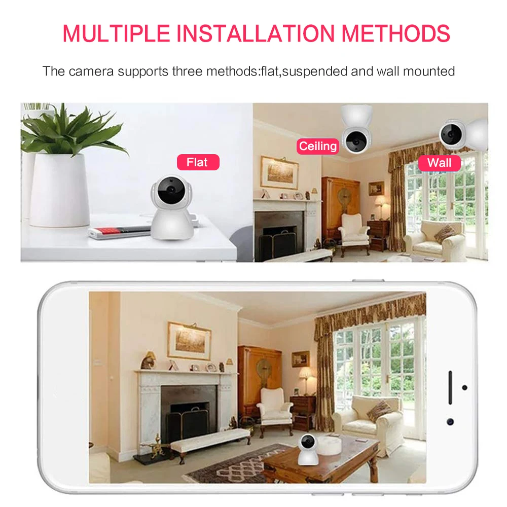 Ip камера для видеоняни и с поворотом на 360 градусов cctv Wifi ip 2Mp 1080P Full HD LAN порт ИК