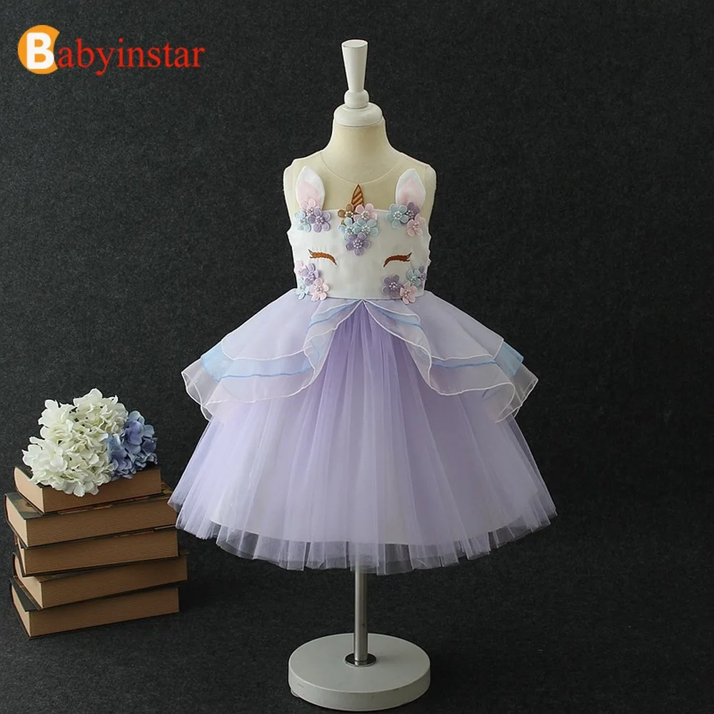 Online 2019 nuevos vestidos de Navidad de unicornio para niñas, vestidos de princesa, vestidos bonitos para niñas