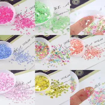 

10g Ultra Thin Transparent Glittering 3mm 4mm Star Heart Plum Moon Sequins Paillettes for Nail DIY Beauty/Wedding Decor Confetti