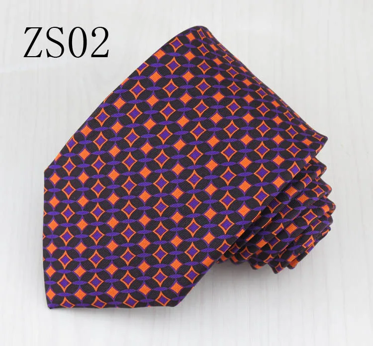 1 шт./лот) Шелковый набор мужских галстуков/три цвета решетки каждый бит шаблон дизайна/мужской высокое качество галстуки с принтом - Цвет: ZS02