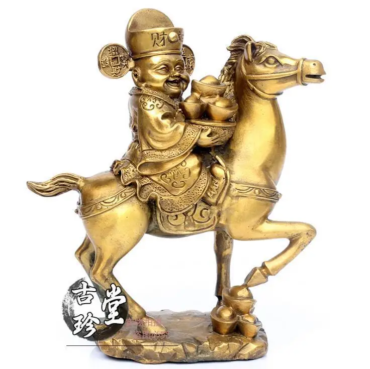 

Copper Carve Horse Carry The God Of Wealth Immediately Get Rich Lucky statue