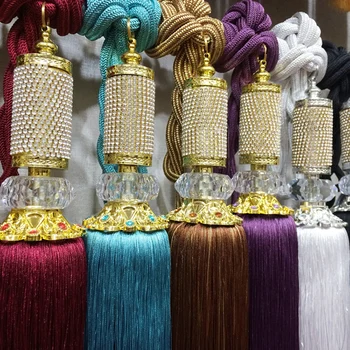 

2 Pcs Luxury Crystal Curtains Hanging Ball Fastener Hanging Rope Lob Decorative Tassels Curtain Accessories Curtain Tieback