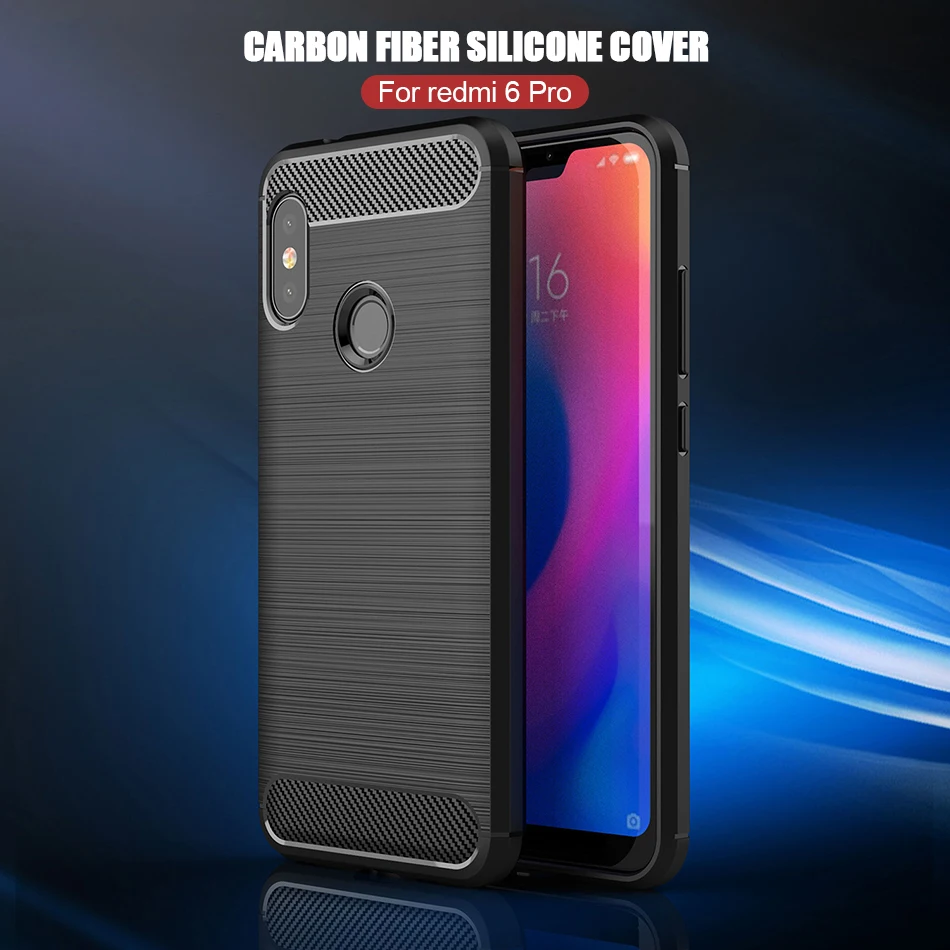 TOMKAS Carbon Fiber Phone Case For Xiaomi Redmi 6 Pro TPU Soft Case For Xiaomi Redmi 6 6A Silicone Cover Coque Fundas Carcasa    (1)