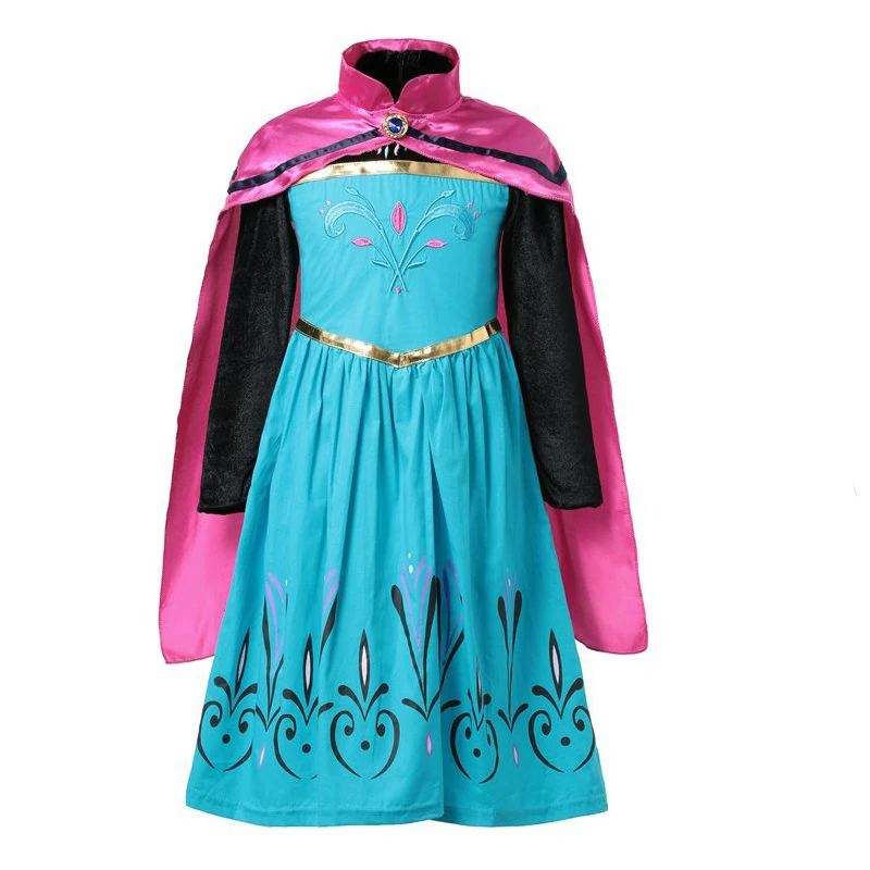 

MQATZ Girl Elsa Coronation Dress up Clothes Girls Summer Flower Cotton Snow Queen Elza Anna Princess Party Cosplay Costume