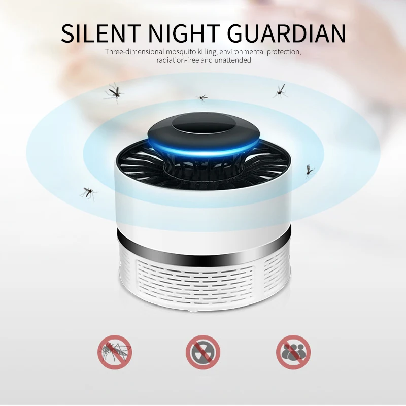 USB Electric Mosquito Killer LED Lamp Radiation Photocatalyst Physical Mosquito Repeller Fly Killer Lamp Insect Catcher Trap
