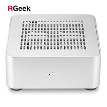 [Верхняя крышка с отверстиями] RGEEK Mini ITX компьютерный ПК чехол s Настольный HTPC алюминиевый корпус, крскас мини Чехол для ПК с 200 Вт блок питания