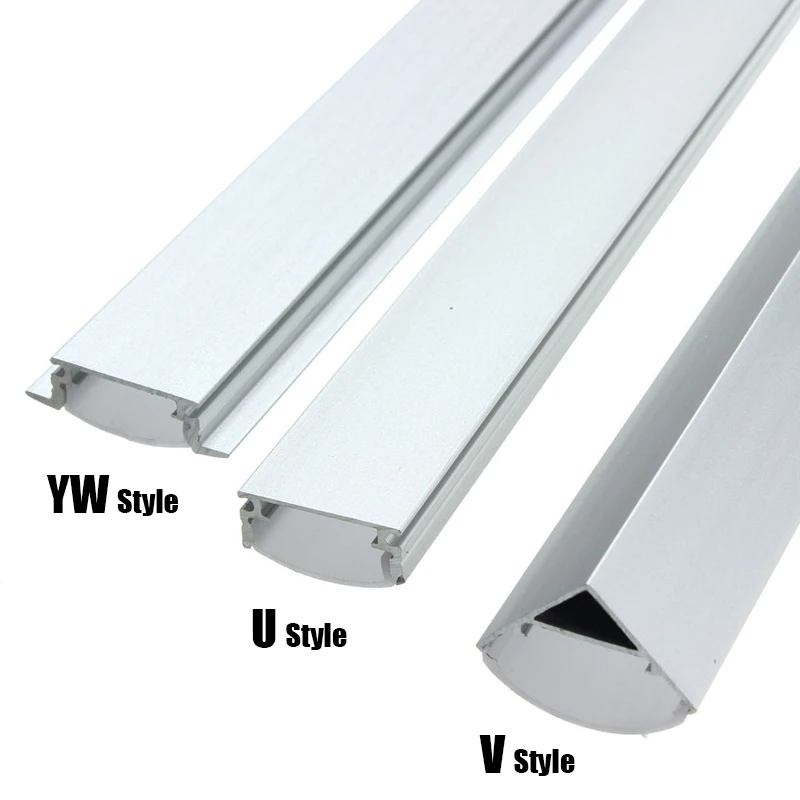 30/50cm U/V/YW Style Shaped LED Bar Lights Aluminum Channel Holder Milk