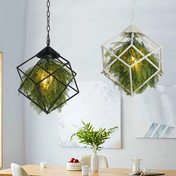 

American potted plants dining terrace creative personality simple pastoral plants Iron pendant lights LO72712