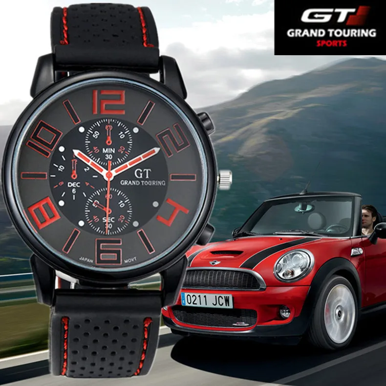 Мужские кварцевые часы relogio masculino F1 GT, мужские спортивные стильные силиконовые наручные часы, повседневные erkek kol saati montre
