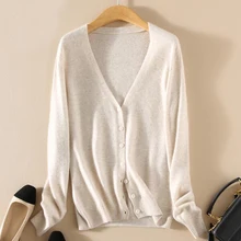 Новинка, кашемировый кардиган, мягкий, на ощупь, на весну и лето, v-образный вырез, на пуговицах, вязанный, Рашгард, солнцезащитный, женский свитер wsr575