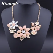 Btuamb Макси Большой Кристалл солнце цветок ожерелья для женщин колье Новое поступление полые листья массивные ожерелья для женщин ювелирные изделия