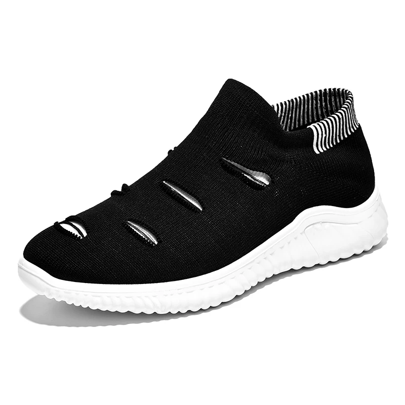 

2019 New Style High Quality High Quality Fly Knit Men Tennis Shoes Soft Comfortable Sneakers Male Stable Non-slip Fitness Shoes