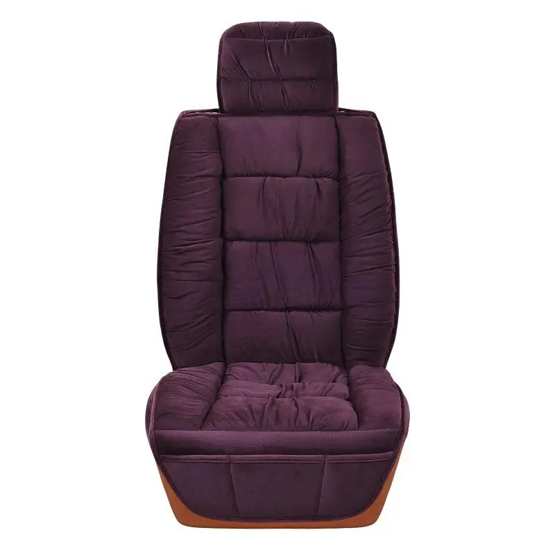 Теплый чехол для автомобильного сиденья, универсальная зимняя плюшевая подушка из искусственного меха для автомобильного сиденья, защитный коврик, аксессуары для салона автомобиля - Название цвета: Фиолетовый