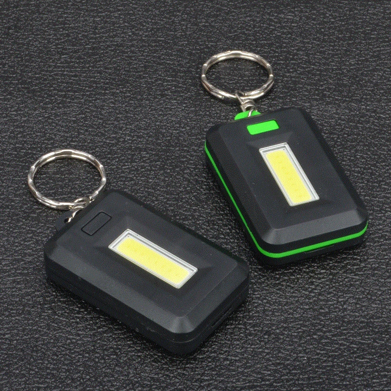 Mini COB LED Keychain Flashlight Tactical 3 Mode PVC Key Chain Pocket