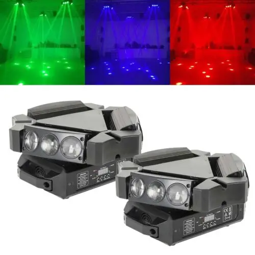 

2PCS 9 CREE LED RGB Light Spider Moving Head Stage Lights DMX DJ Disco 17 CH