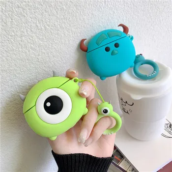 

3D Monsters University Mike Cartoon Headphone Cover For Apple Airpods 1 2 Cute Silicone Protection Earphone Cases Accessories