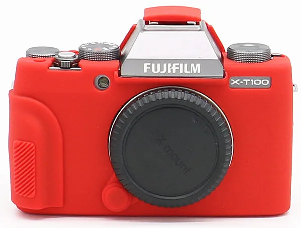 Силиконовая кожа брони камера сумка чехол корпус протектор для Fujifilm X-T100 XT100 только цифровая камера - Цвет: Red