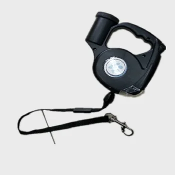 

Pets scale with lamp bag telescopic belt pet tractor to pick up after 4.5 meters dog leash Red Blue Black