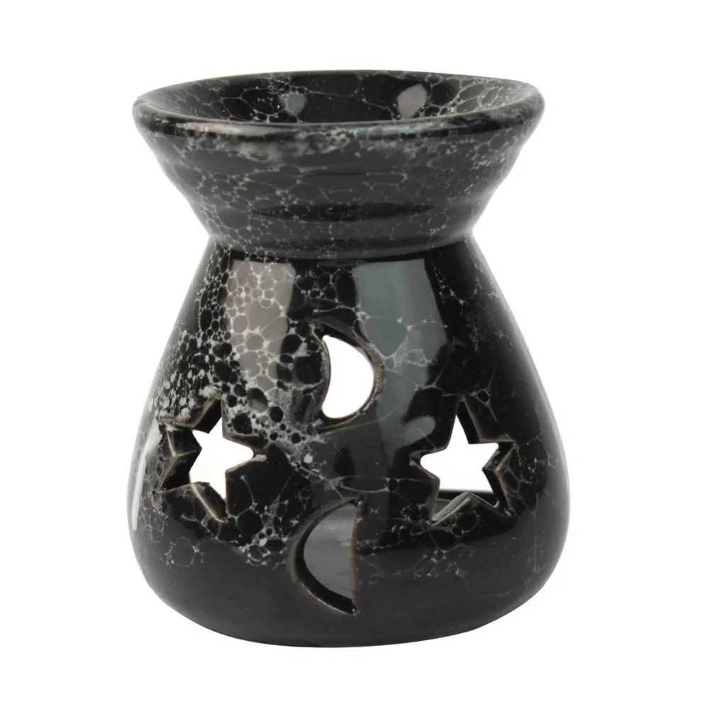 

New Aromatic lights Black Ceramic Oil Burners Lavender Fragrance Aromatherapy Gift Scent Essential 3.07*2.76"