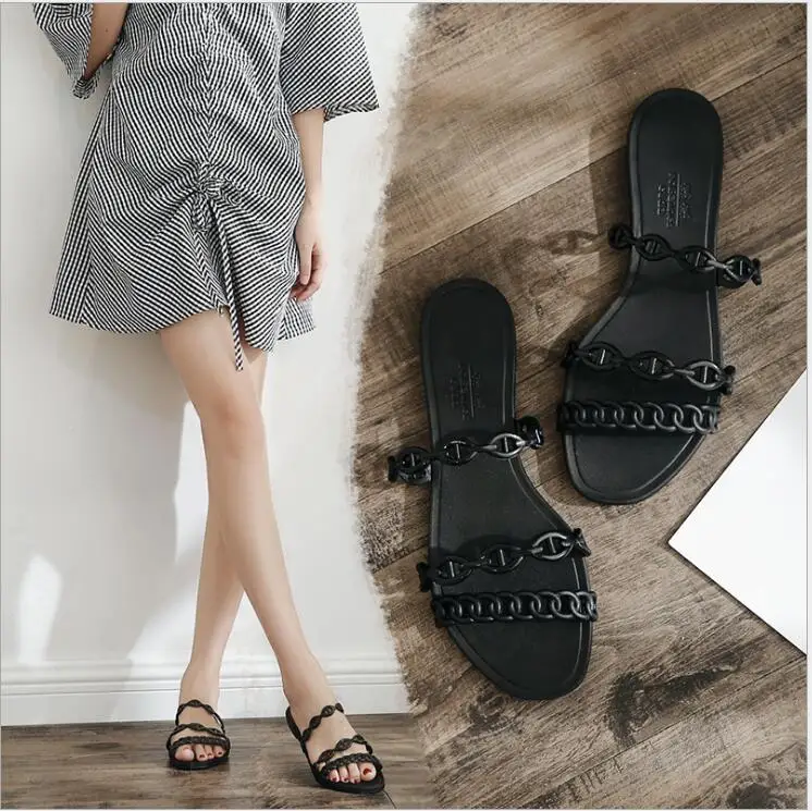 

women simple female slippers casual flip flop slippers female home slip cartoon three belt slippers