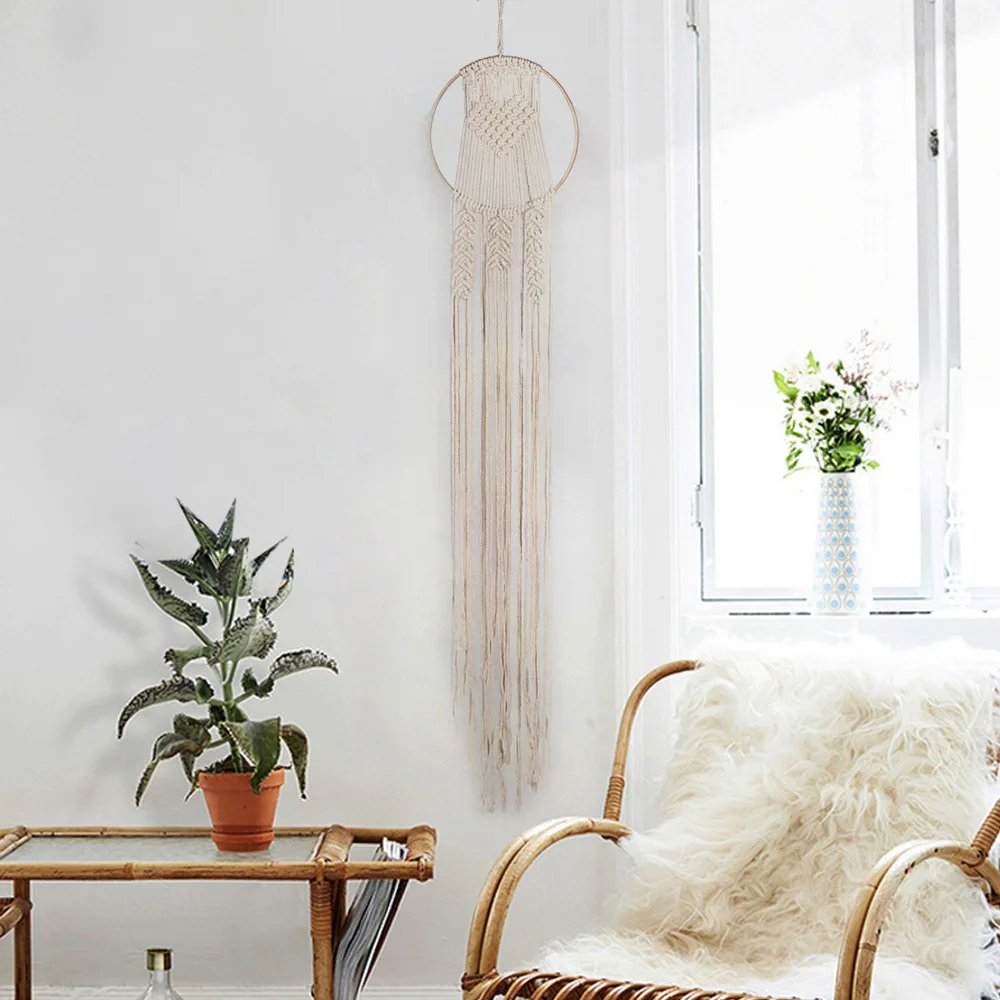 

Handmade Macrame Wall Hanging Woven Wall Art Macrame Handicraft Braided Tapestry Boho Wall Decor Textile Chic Wall Tapestry