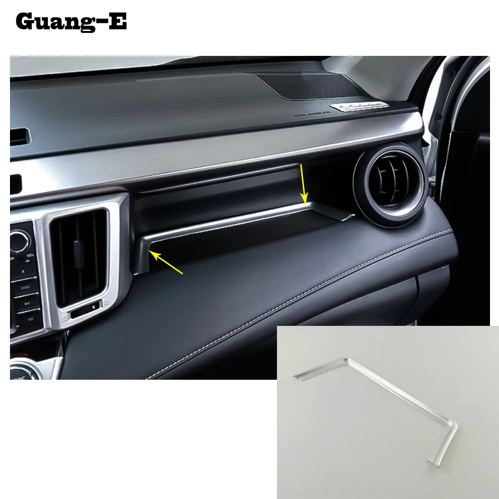 For Toyota RAV4 2016 2017 2018 co pilot ABS chrome cover Storage trim Container Center Console